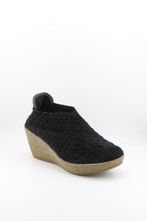 Bernie Mev Woven Elastic Wedge Ankle Shoe