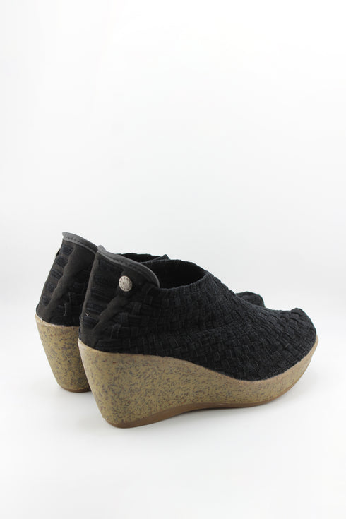 Bernie Mev Woven Elastic Wedge Ankle Shoe