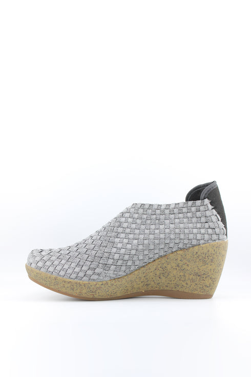 Bernie Mev Woven Elastic Wedge Ankle Shoe