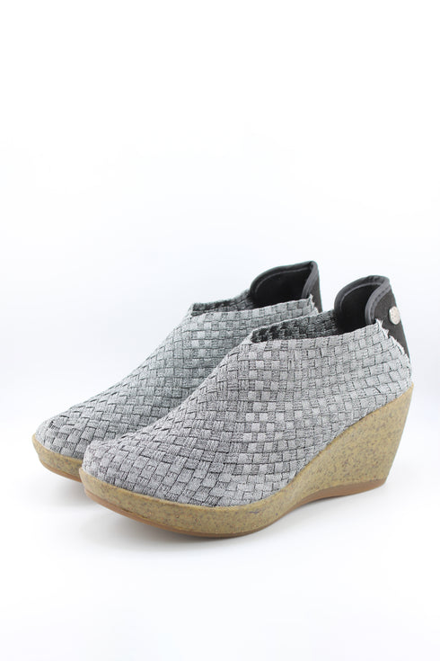 Bernie Mev Woven Elastic Wedge Ankle Shoe
