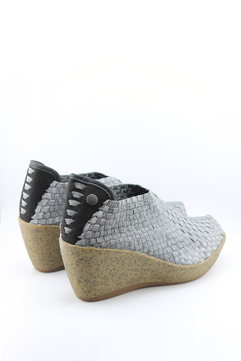 Bernie Mev Woven Elastic Wedge Ankle Shoe