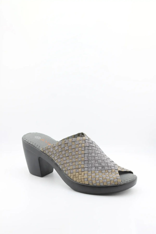 Bernie Mev Woven Open-Toe Block Heel Sandal