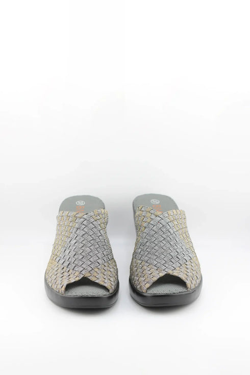 Bernie Mev Woven Open-Toe Block Heel Sandal