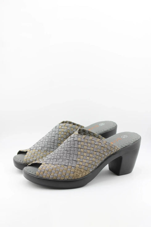 Bernie Mev Woven Open-Toe Block Heel Sandal