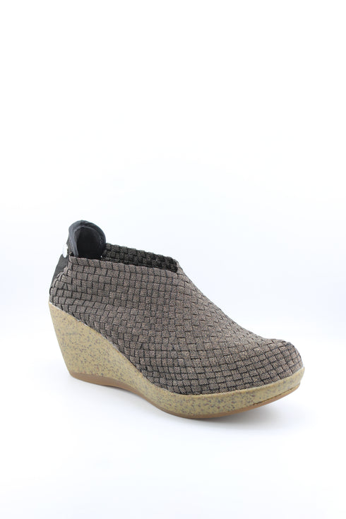 Bernie Mev Woven Elastic Wedge Ankle Shoe