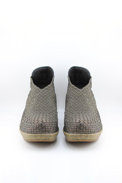 Bernie Mev Woven Elastic Wedge Ankle Shoe