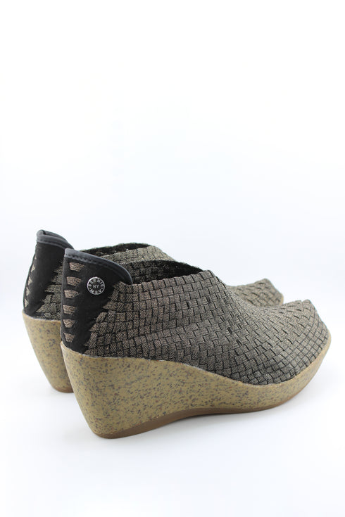 Bernie Mev Woven Elastic Wedge Ankle Shoe
