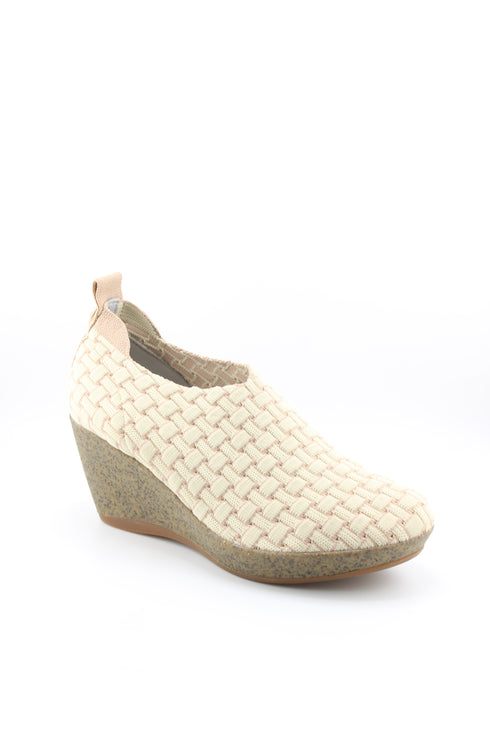 Bernie Mev Woven Elastic Wedge Ankle Shoe