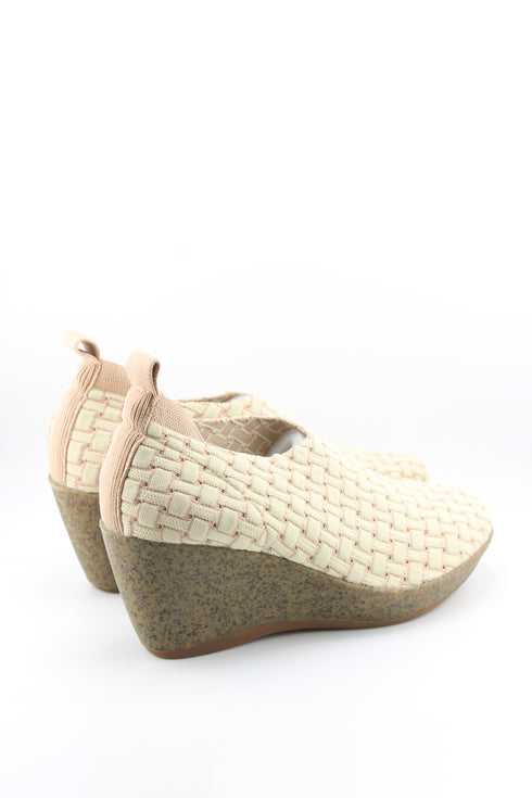 Bernie Mev Woven Elastic Wedge Ankle Shoe