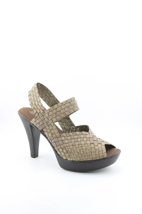Bernie Mev Woven Platform Peep Toe Heels