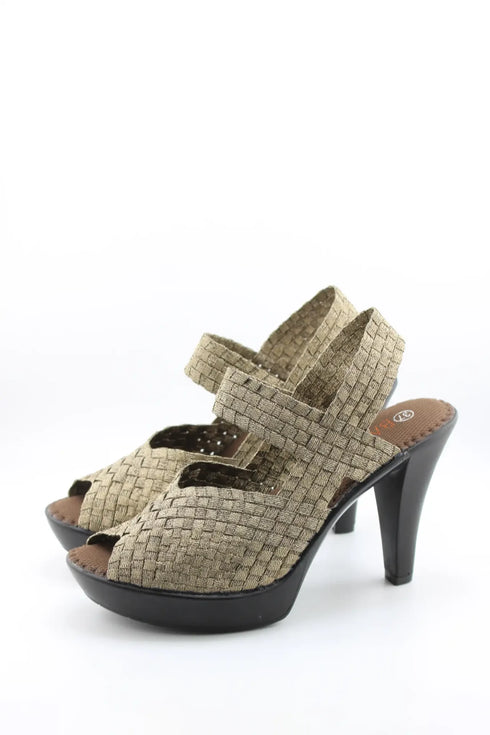 Bernie Mev Woven Platform Peep Toe Heels
