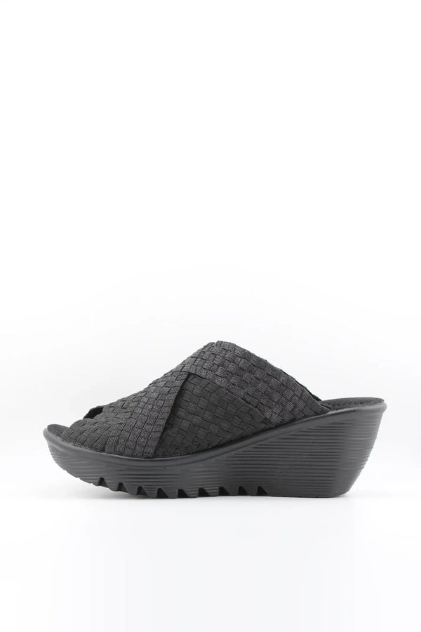 Bernie Mev Crisscross Woven Comfort Wedge Slide
