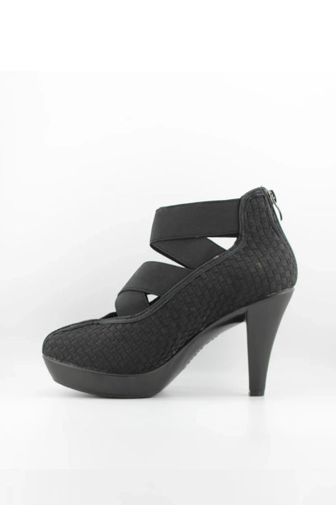 Bernie Mev Woven Crisscross Strap High Heel
