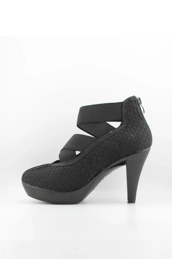 Bernie Mev Woven Crisscross Strap High Heel