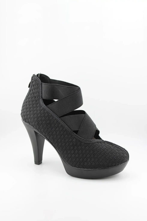 Bernie Mev Woven Crisscross Strap High Heel