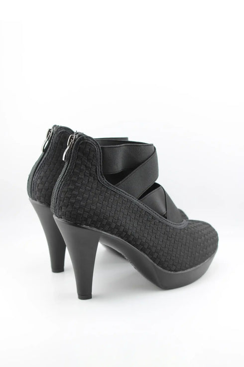 Bernie Mev Woven Crisscross Strap High Heel