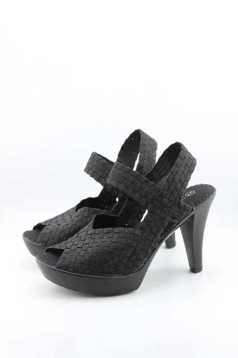 Bernie Mev Woven Platform Peep Toe Heels