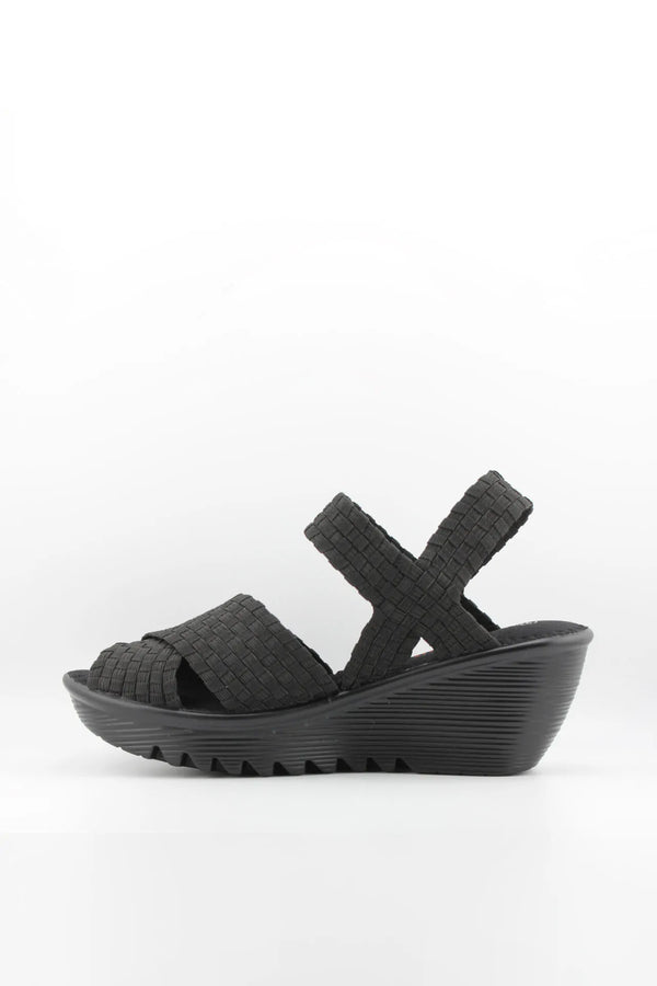 Bernie Mev Woven Elastic Wedge Sandals