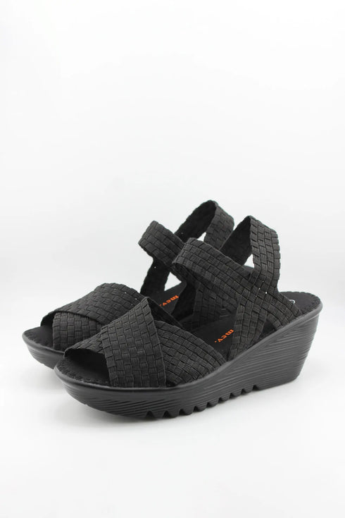 Bernie Mev Woven Elastic Wedge Sandals
