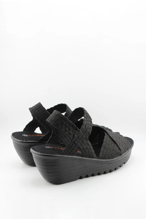 Bernie Mev Woven Elastic Wedge Sandals
