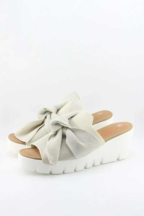 Bernie Mev Bow Accent Platform Slide