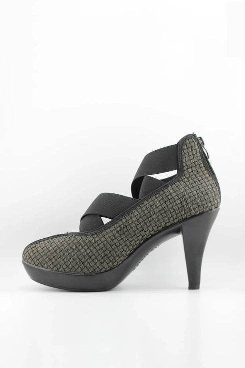 Bernie Mev Woven Crisscross Strap High Heel