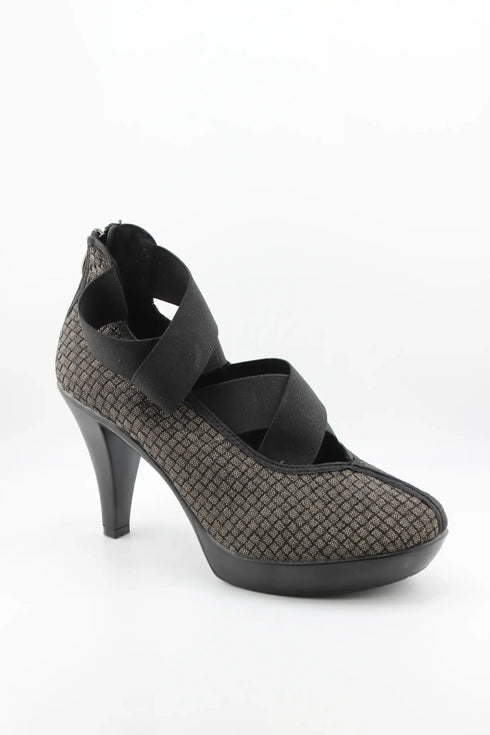 Bernie Mev Woven Crisscross Strap High Heel