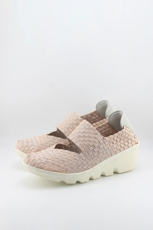 Bernie Mev Woven Textured Slip-On Wedge Loafers