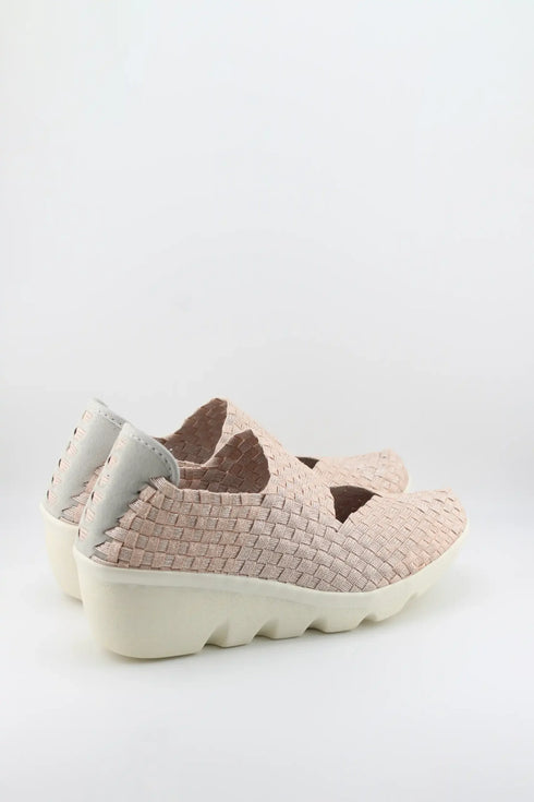 Bernie Mev Woven Textured Slip-On Wedge Loafers