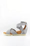 Bernie Mev Woven Strap Ankle Wedge Sandals