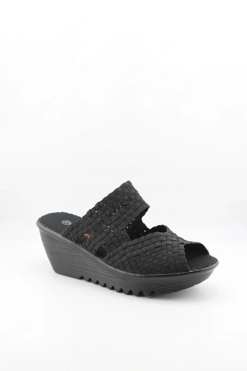Bernie Mev Woven Platform Peep-Toe Wedge Sandals