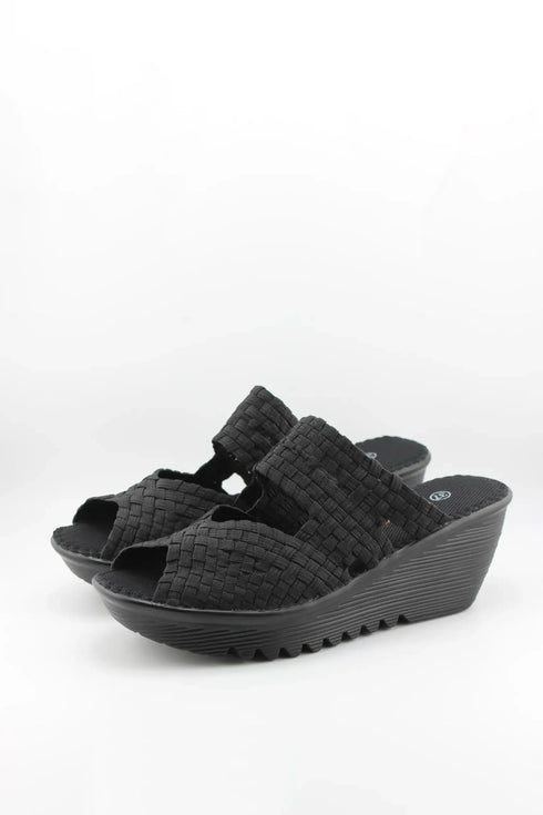 Bernie Mev Woven Platform Peep-Toe Wedge Sandals