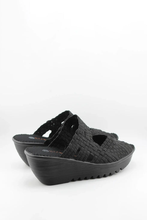 Bernie Mev Woven Platform Peep-Toe Wedge Sandals