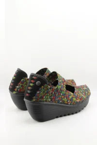 Bernie Mev Woven Mary Jane Wedge with Hook and Loop Closure and Comfort Sole