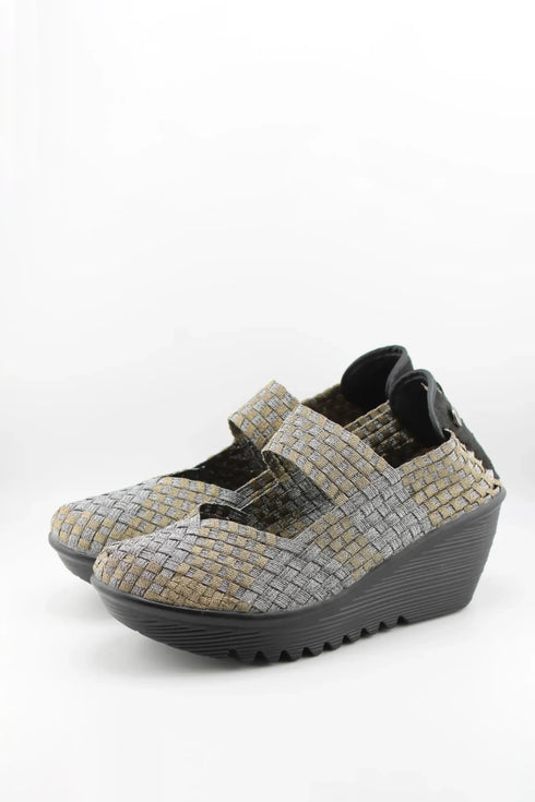 Bernie Mev Woven Slip-On Platform Shoes