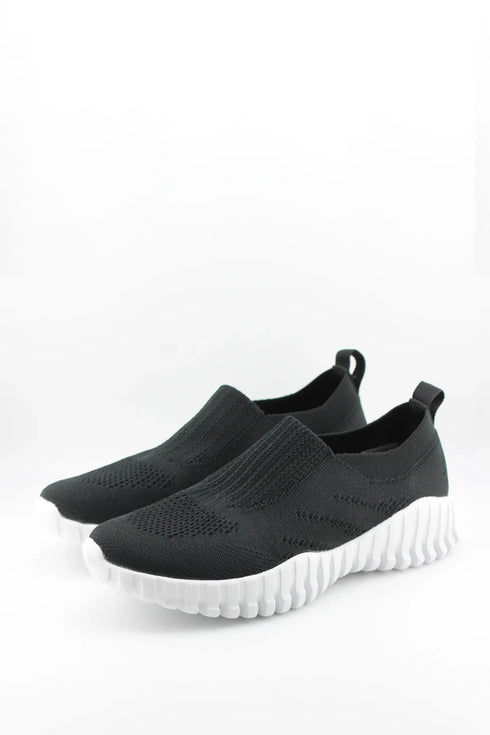 Bernie Mev Ribbed Knit Slip-On Sneakers
