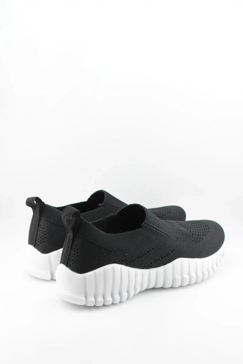 Bernie Mev Ribbed Knit Slip-On Sneakers