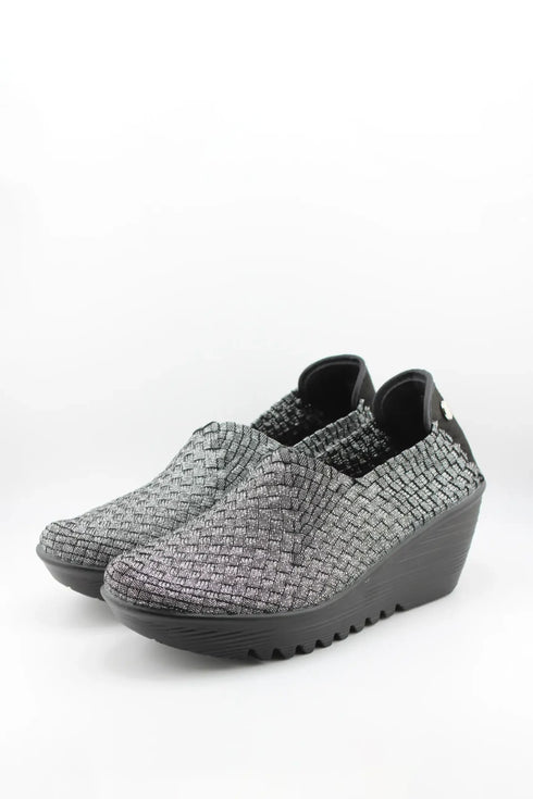 Bernie Mev Textured Wedge Slip-On Loafers