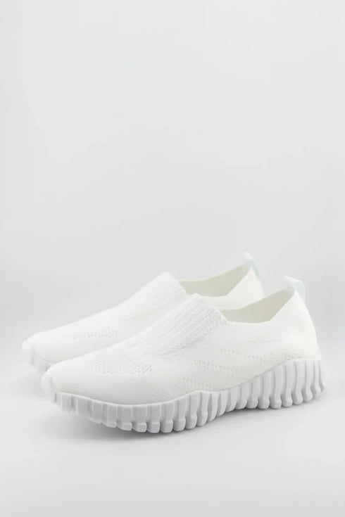Bernie Mev Ribbed Knit Slip-On Sneakers