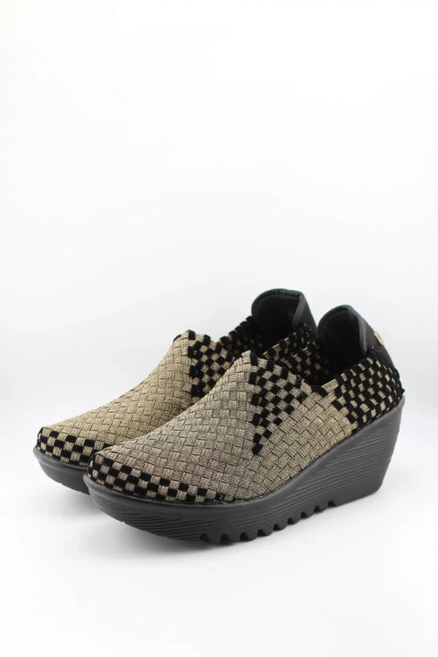 Bernie Mev Textured Wedge Slip-On Loafers