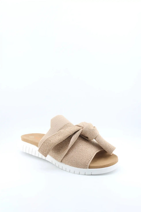 Bernie Mev Knotted Textile Slide Sandals