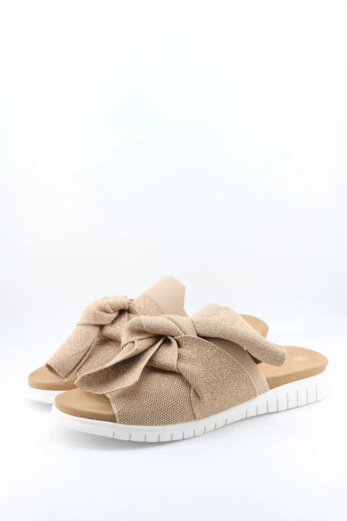 Bernie Mev Knotted Textile Slide Sandals