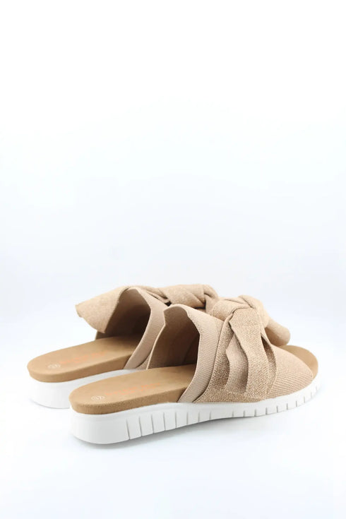 Bernie Mev Knotted Textile Slide Sandals