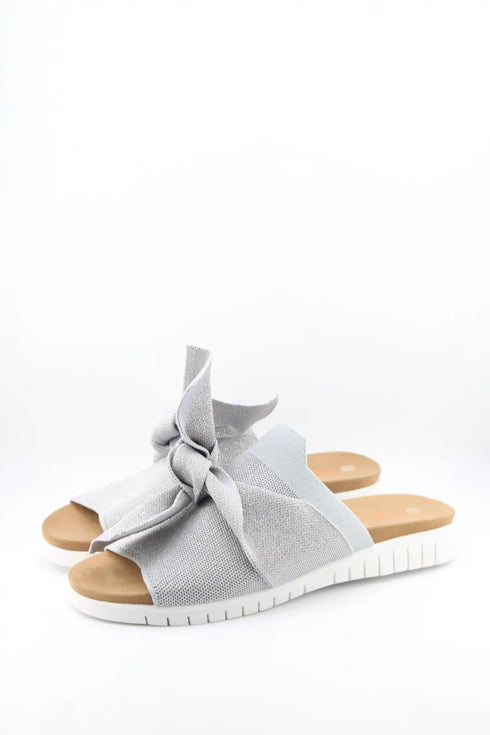 Bernie Mev Knotted Textile Slide Sandals