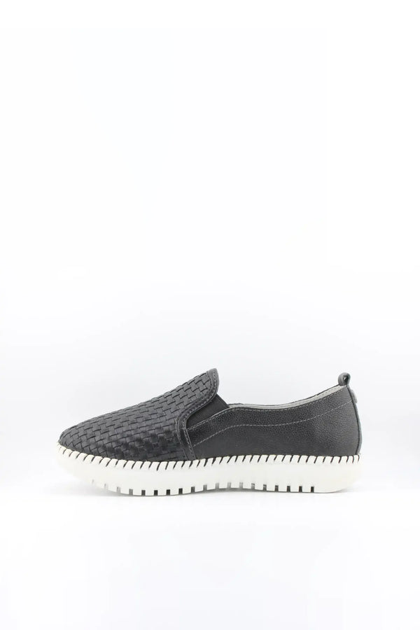 Bernie Mev Woven Slip-On Loafers with Textured Sole
