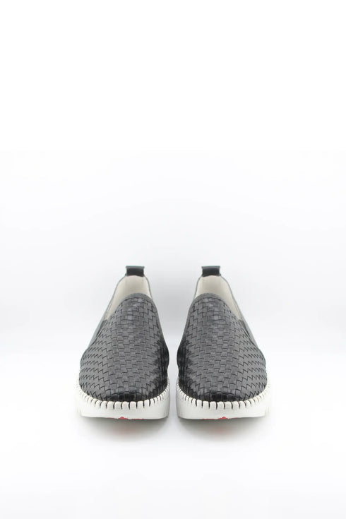 Bernie Mev Woven Slip-On Loafers with Textured Sole