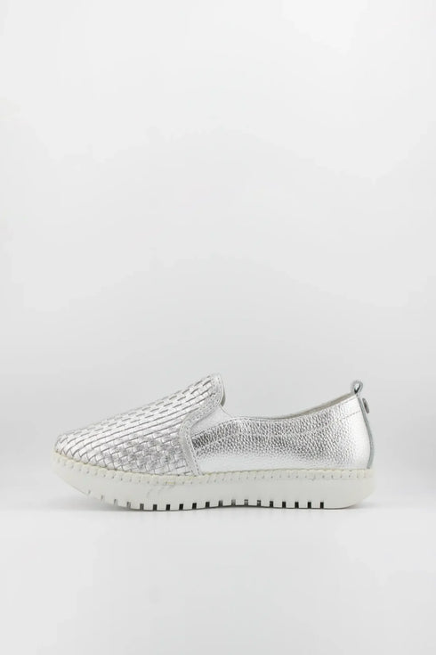 Bernie Mev Woven Slip-On Loafers with Textured Sole