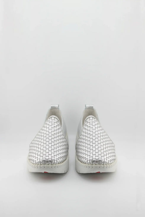 Bernie Mev Woven Slip-On Loafers with Textured Sole