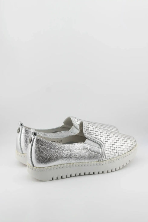 Bernie Mev Woven Slip-On Loafers with Textured Sole