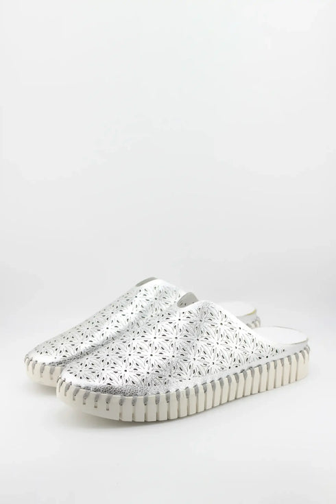 Bernie Mev Perforated Slip-On Leather Mule